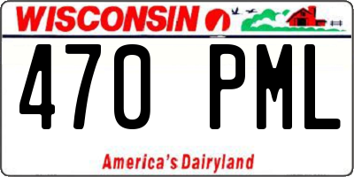 WI license plate 470PML