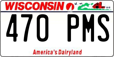 WI license plate 470PMS