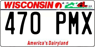 WI license plate 470PMX