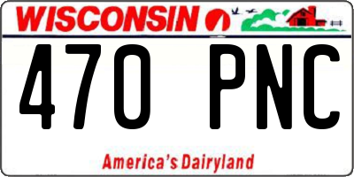 WI license plate 470PNC