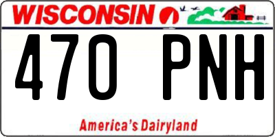 WI license plate 470PNH