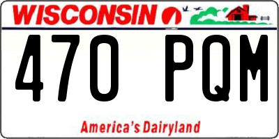 WI license plate 470PQM