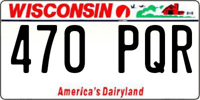 WI license plate 470PQR