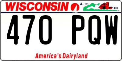 WI license plate 470PQW