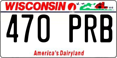 WI license plate 470PRB