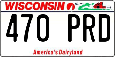 WI license plate 470PRD