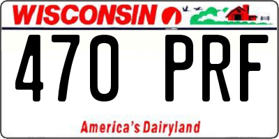 WI license plate 470PRF