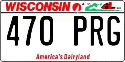 WI license plate 470PRG