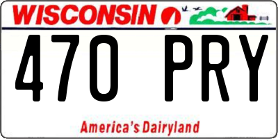 WI license plate 470PRY