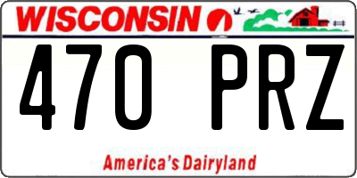 WI license plate 470PRZ