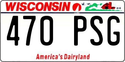 WI license plate 470PSG
