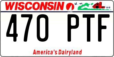 WI license plate 470PTF