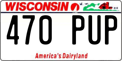 WI license plate 470PUP