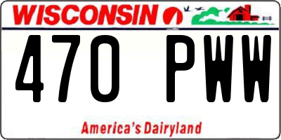 WI license plate 470PWW