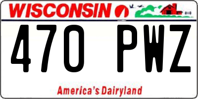 WI license plate 470PWZ