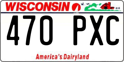 WI license plate 470PXC