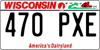 WI license plate 470PXE