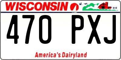 WI license plate 470PXJ