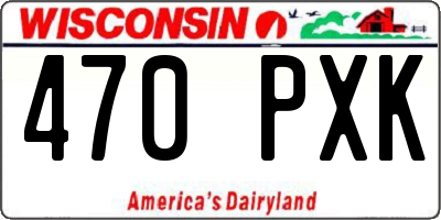 WI license plate 470PXK