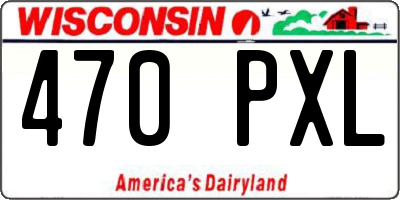 WI license plate 470PXL
