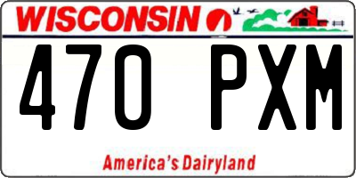 WI license plate 470PXM