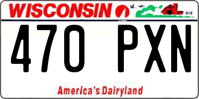 WI license plate 470PXN