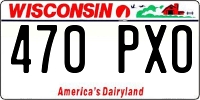 WI license plate 470PXO