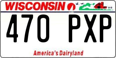 WI license plate 470PXP