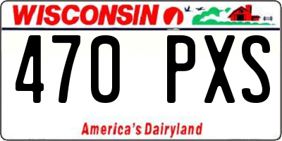 WI license plate 470PXS