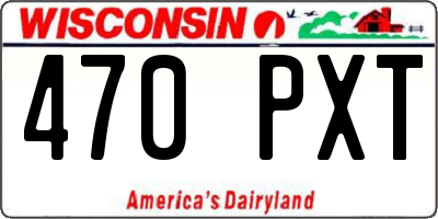 WI license plate 470PXT