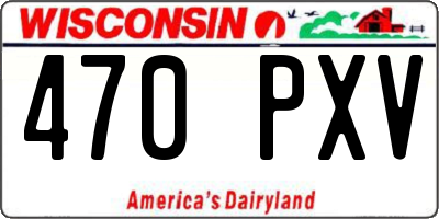 WI license plate 470PXV