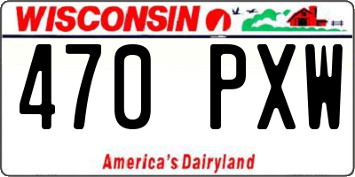 WI license plate 470PXW
