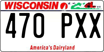 WI license plate 470PXX
