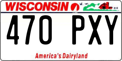 WI license plate 470PXY