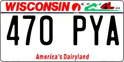 WI license plate 470PYA