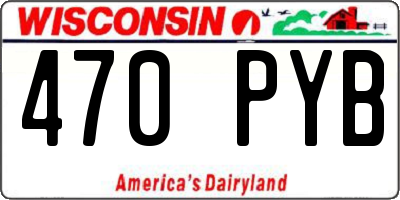 WI license plate 470PYB