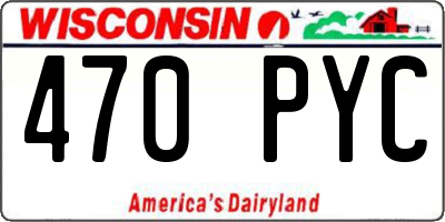 WI license plate 470PYC