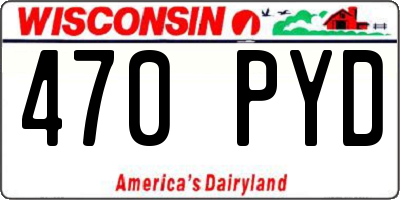 WI license plate 470PYD