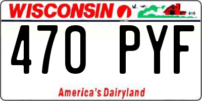 WI license plate 470PYF