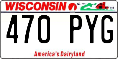 WI license plate 470PYG