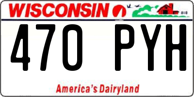 WI license plate 470PYH