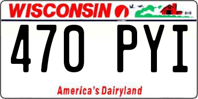 WI license plate 470PYI