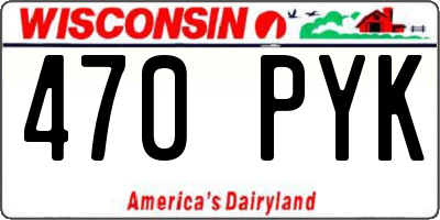 WI license plate 470PYK