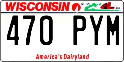 WI license plate 470PYM
