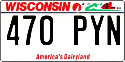 WI license plate 470PYN