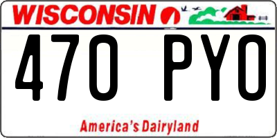 WI license plate 470PYO