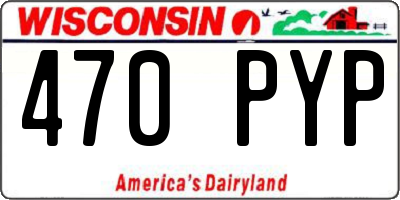 WI license plate 470PYP