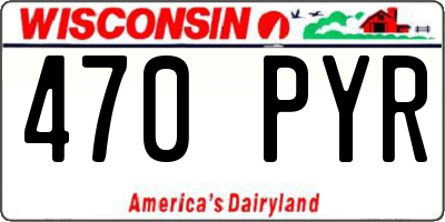 WI license plate 470PYR