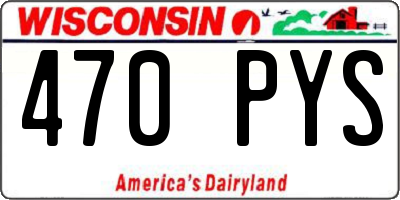 WI license plate 470PYS