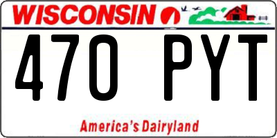WI license plate 470PYT